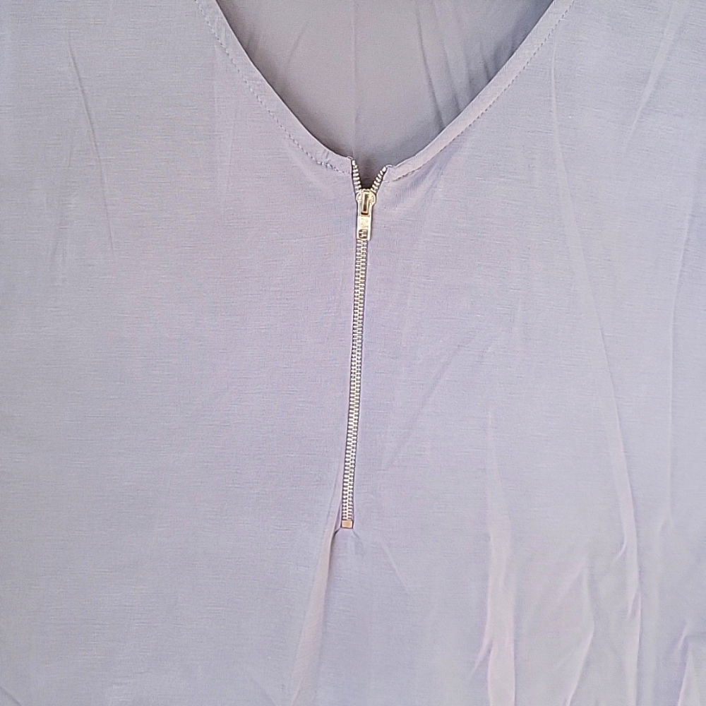 Lavender Zipper Front Top - Picture 3 of 8